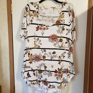 Maurice's Floral Stripe Shirt